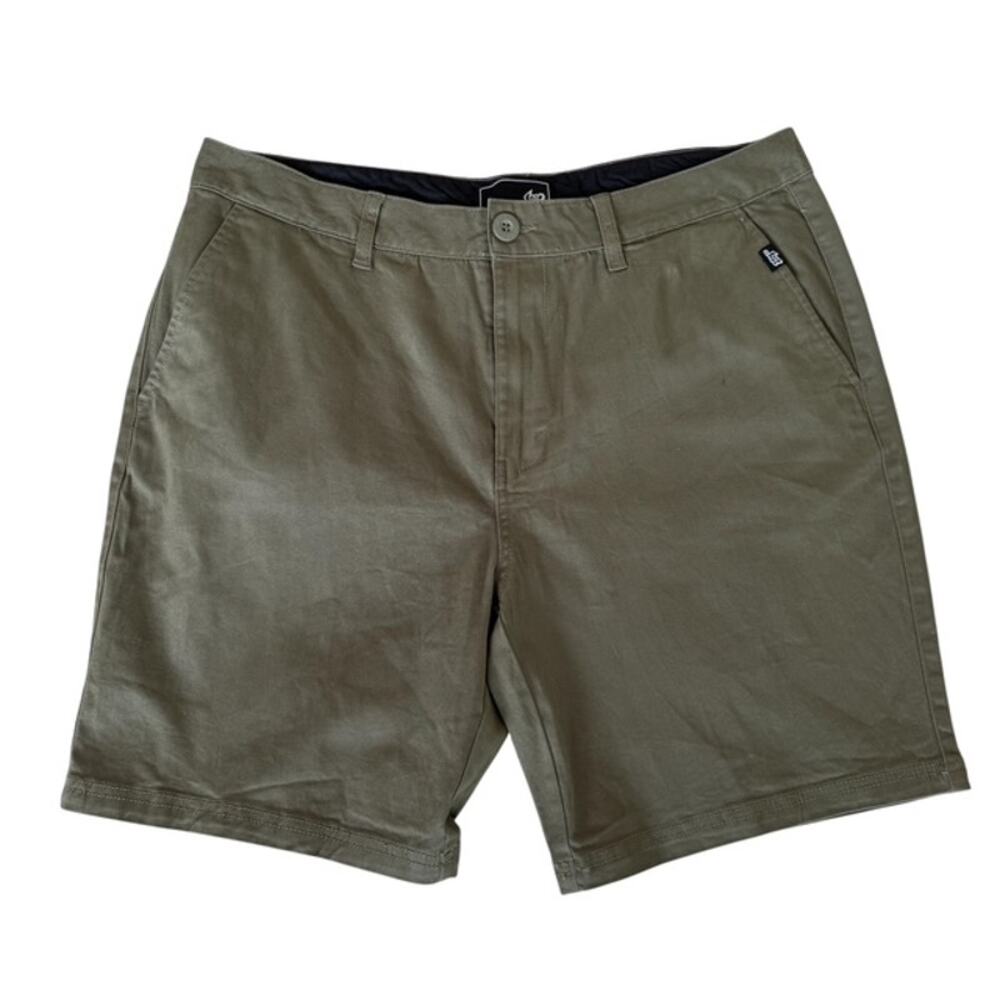 LOST Army Green Flat Front Shorts - Size 34